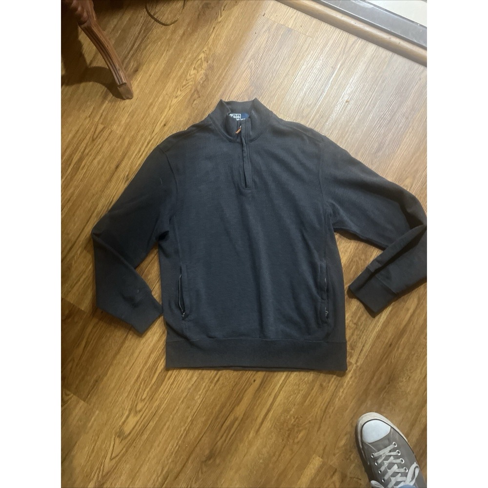 Polo Ralph Lauren Men's Gray Medium 1/4‎ Zip Sweater Pullover